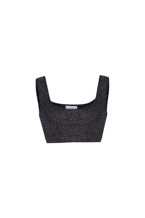 Silver Shiny Crop Top
